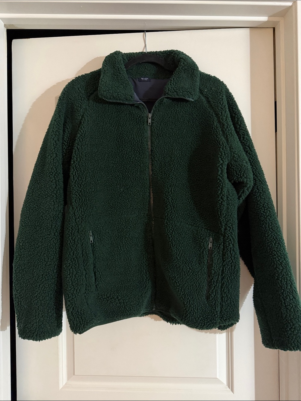 Brandy Melville John Galt Dark Green Full-Zip Sherpa Jacket